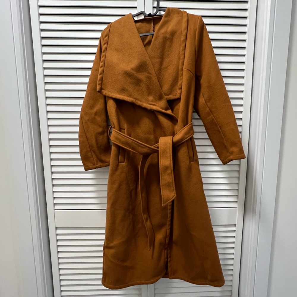 Front tie Long winter coat